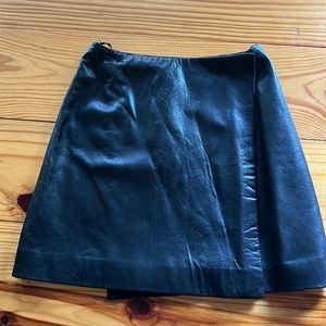 Banana Republic Real Leather Mini Wrap Skirt
